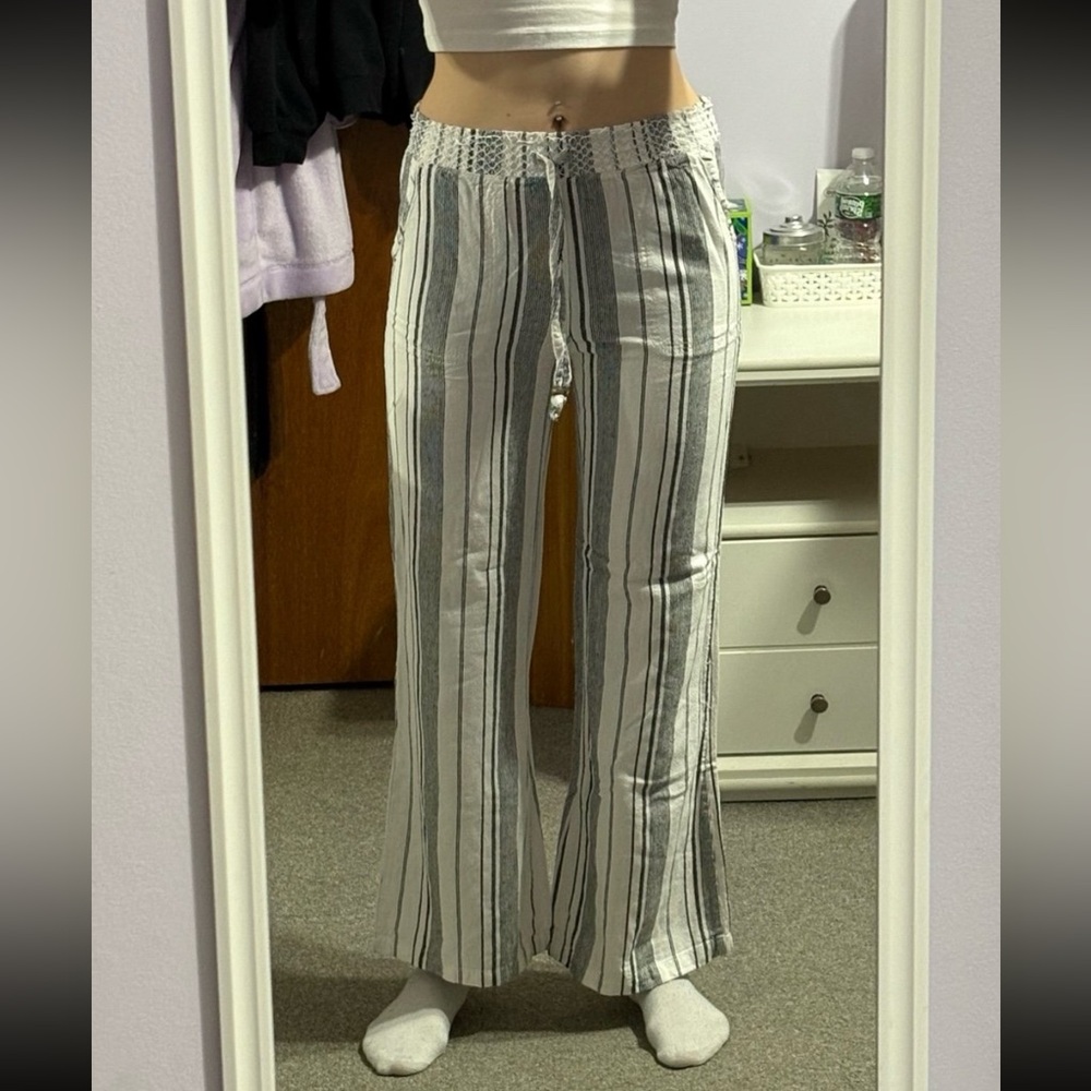 Cali 1850 White and Black Striped Pants With Beaded Strings - Picture 9 of 9